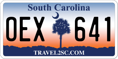 SC license plate OEX641