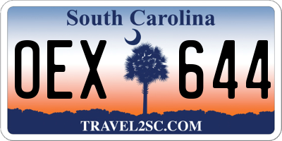 SC license plate OEX644