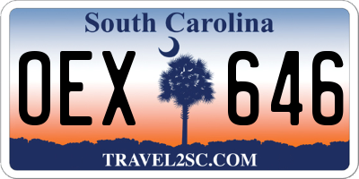 SC license plate OEX646