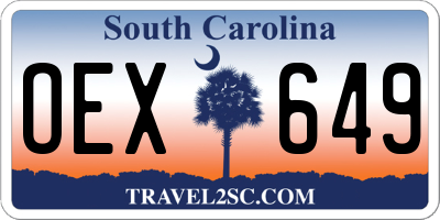 SC license plate OEX649