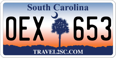 SC license plate OEX653