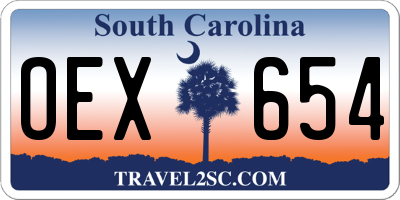 SC license plate OEX654