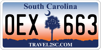 SC license plate OEX663