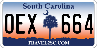 SC license plate OEX664