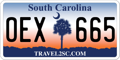 SC license plate OEX665