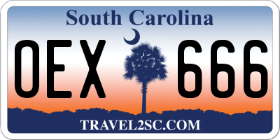SC license plate OEX666