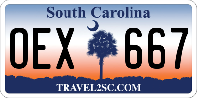 SC license plate OEX667