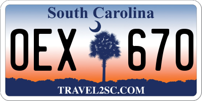 SC license plate OEX670