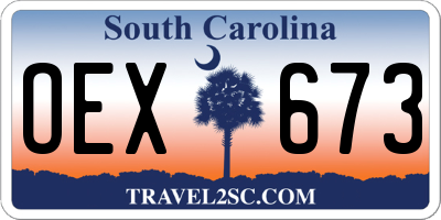 SC license plate OEX673