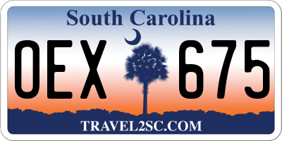 SC license plate OEX675