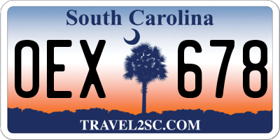 SC license plate OEX678