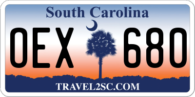 SC license plate OEX680
