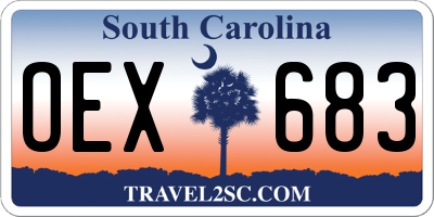 SC license plate OEX683
