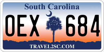 SC license plate OEX684
