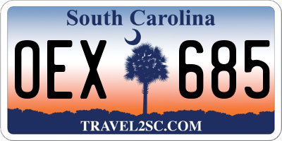 SC license plate OEX685