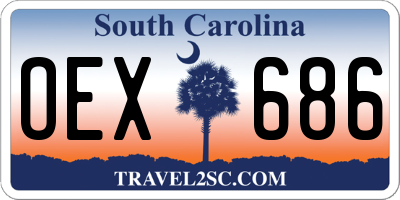 SC license plate OEX686