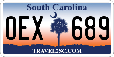 SC license plate OEX689