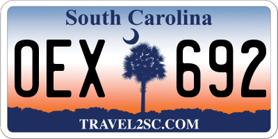 SC license plate OEX692