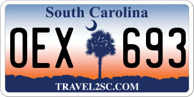 SC license plate OEX693