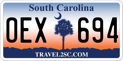SC license plate OEX694