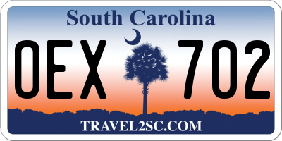 SC license plate OEX702
