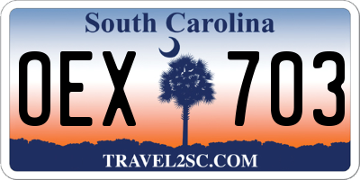 SC license plate OEX703