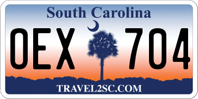 SC license plate OEX704