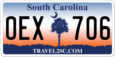 SC license plate OEX706