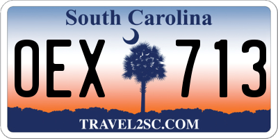 SC license plate OEX713
