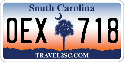 SC license plate OEX718