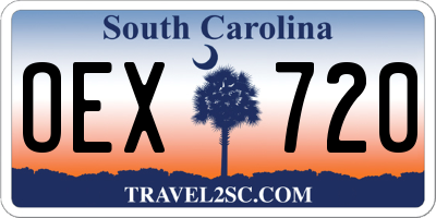 SC license plate OEX720
