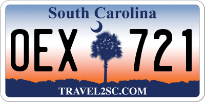 SC license plate OEX721