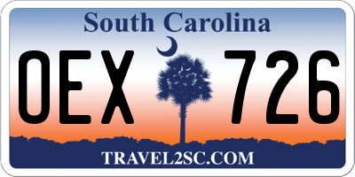 SC license plate OEX726