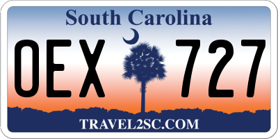 SC license plate OEX727