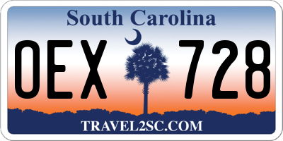 SC license plate OEX728