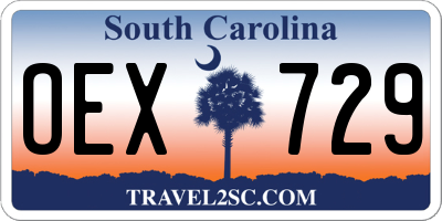 SC license plate OEX729