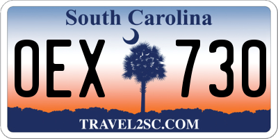 SC license plate OEX730
