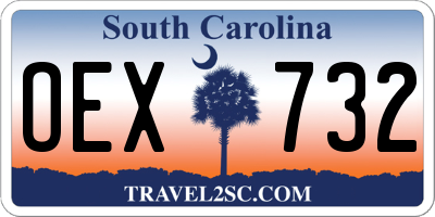 SC license plate OEX732