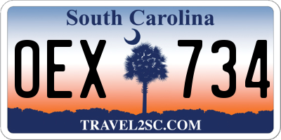 SC license plate OEX734