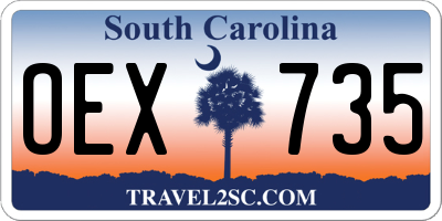 SC license plate OEX735
