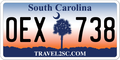 SC license plate OEX738