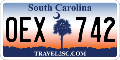 SC license plate OEX742