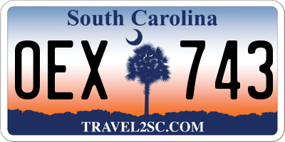 SC license plate OEX743