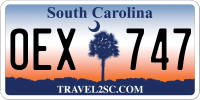 SC license plate OEX747
