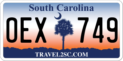 SC license plate OEX749