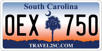 SC license plate OEX750