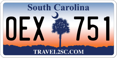 SC license plate OEX751