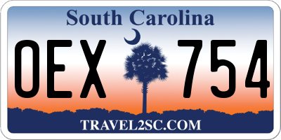 SC license plate OEX754