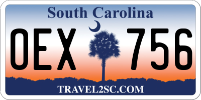 SC license plate OEX756