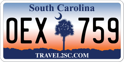 SC license plate OEX759